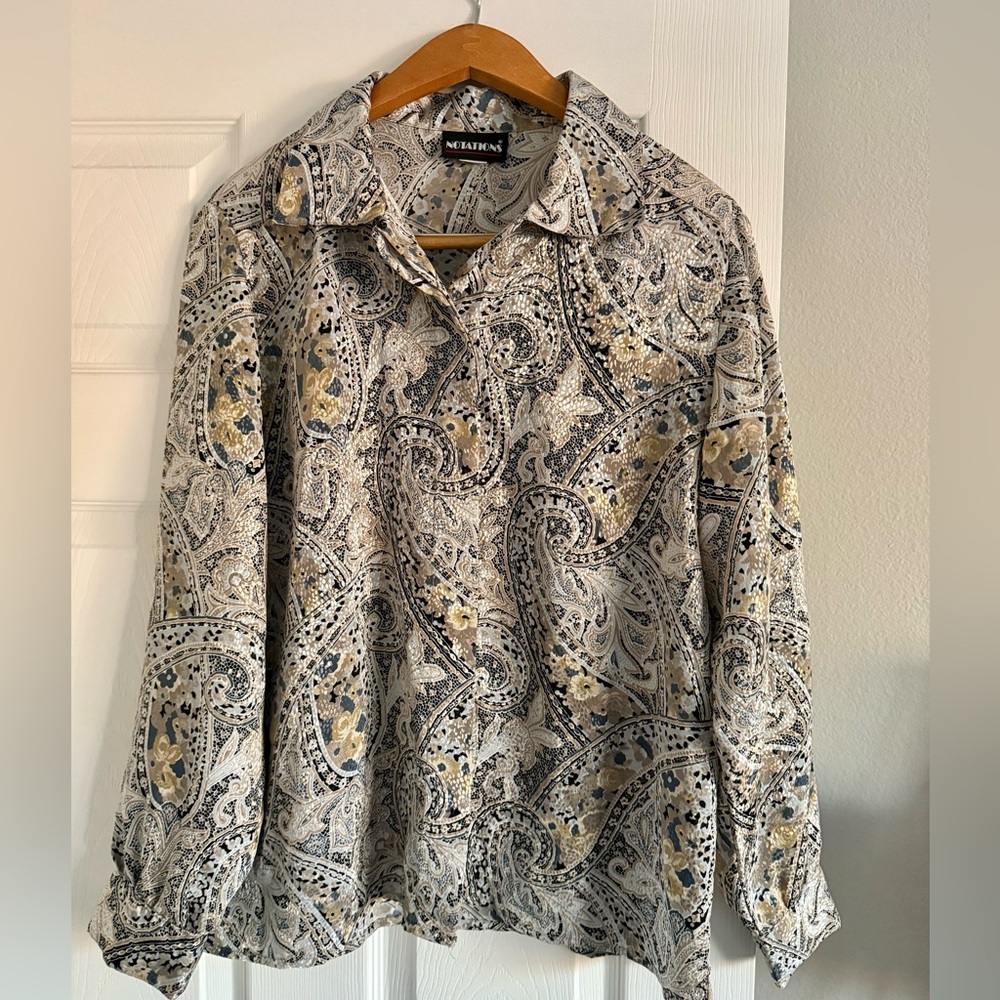 Notations VTG Paisley Button-Up Shirt size L